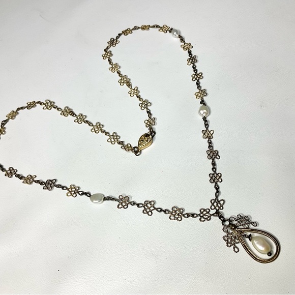 Vintage Sterling Pearl Chinese Export Necklace - Picture 3 of 9